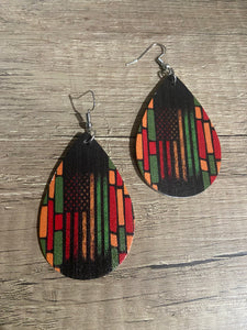 Black History Inspired Faux Leather Earrings