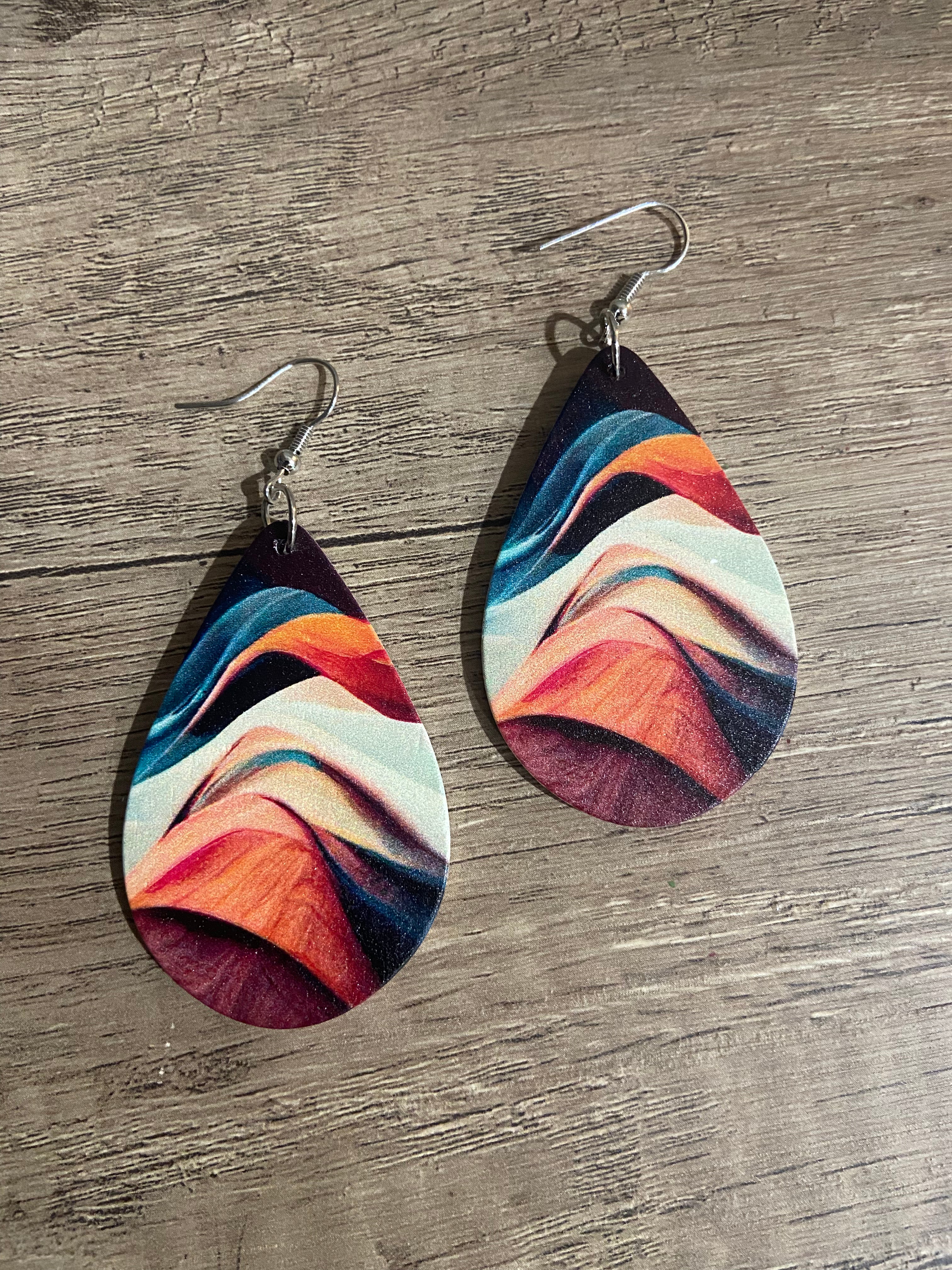 The Waves Faux Leather Earrings