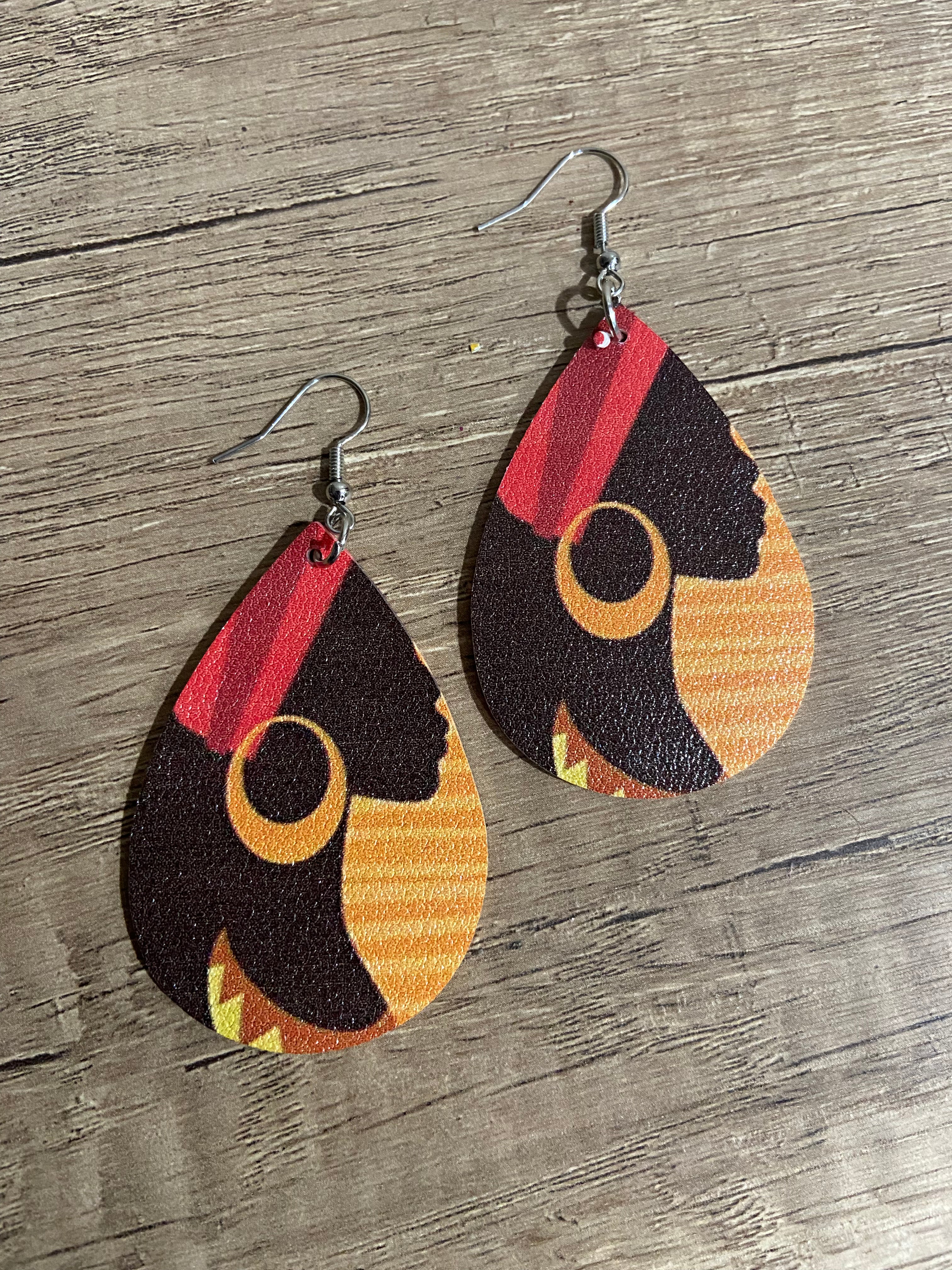 Oh So Confident Faux Leather Earrings