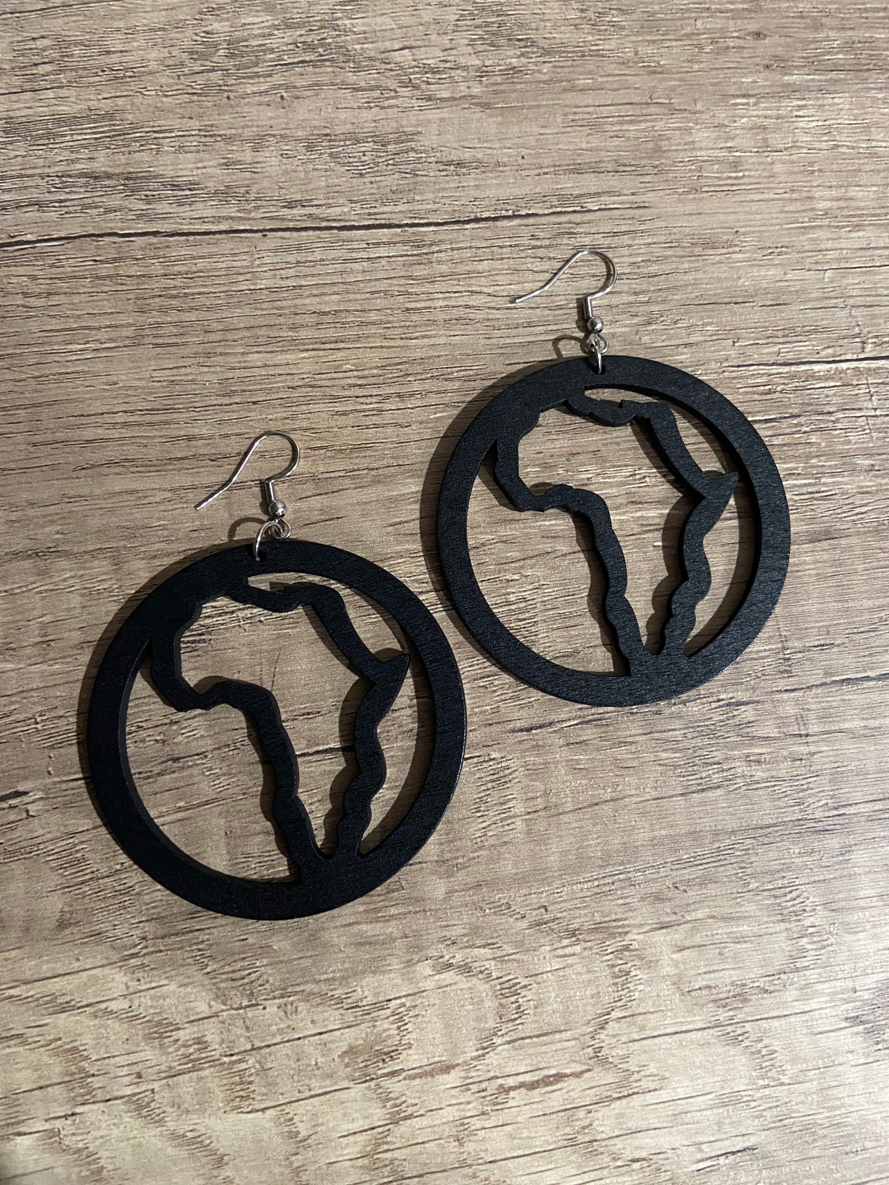 All Black Africa Earrings